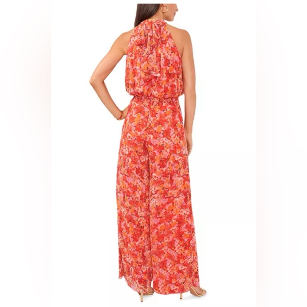 VINCE CAMUTO Floral Print High Neck Jumpsuit NWOT - Picture 2 of 3